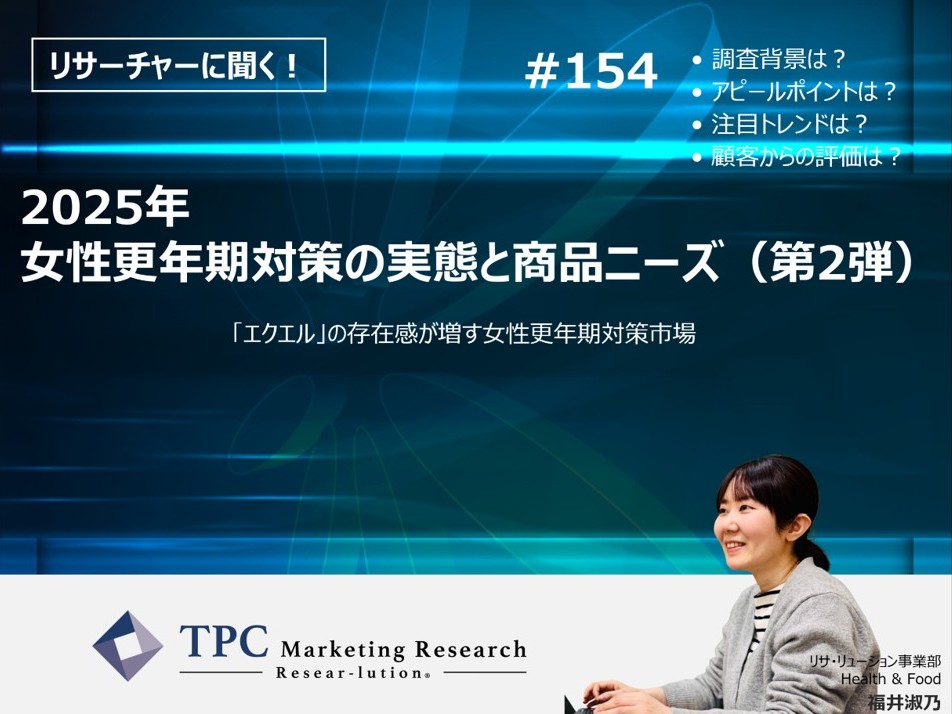 リサーチャーに聞く！＃154　『2025年　女性更年期対策の実態と商品ニーズ（第2弾）』調査のポイント