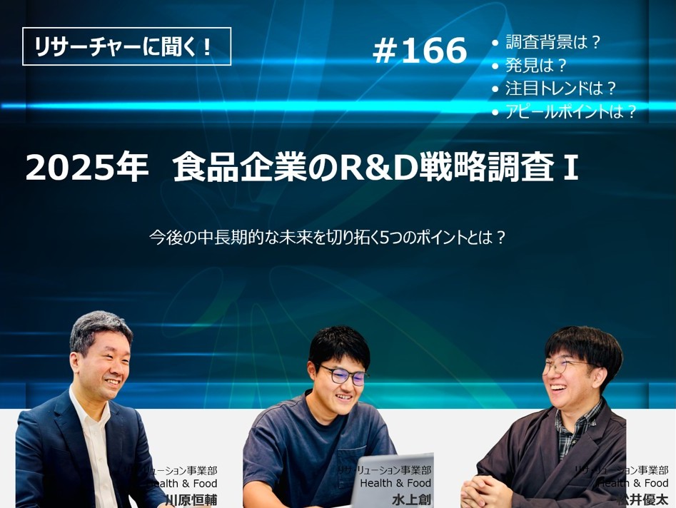 リサーチャーに聞く！＃166　『2025年　食品企業のR&D戦略調査Ⅰ』調査のポイント