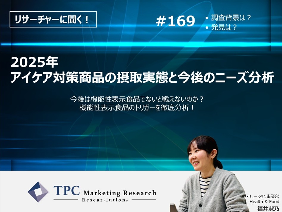 リサーチャーに聞く！＃169　『2025年　アイケア対策商品の摂取実態と今後のニーズ分析』調査のポイント